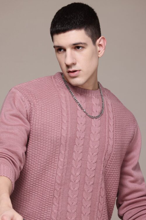 Men Cable Knit Pullover