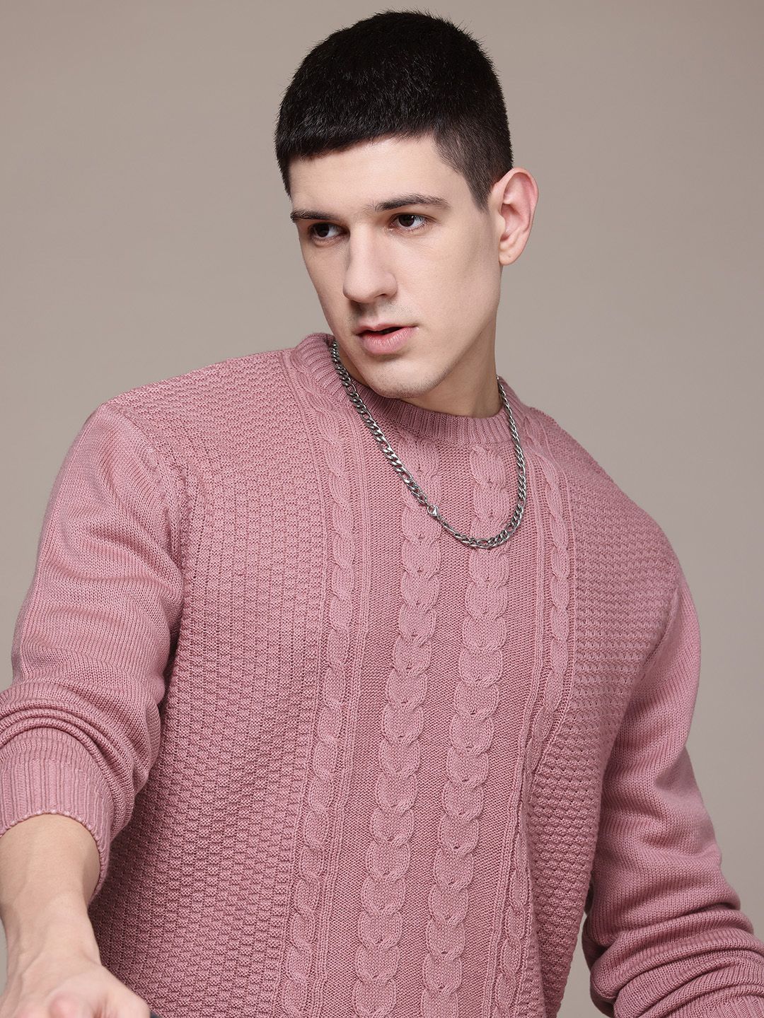 Men Cable Knit Pullover