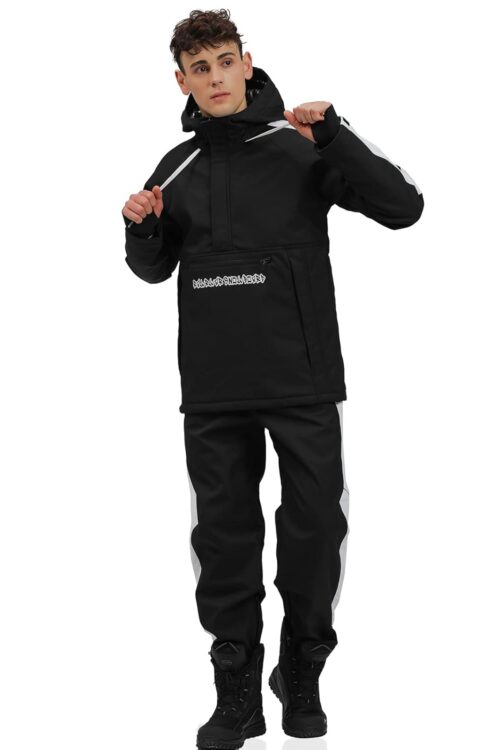 Men’s Ski Jacket and Pants Set Waterproof Ski Suits Windproof Insulated Snowsuit Hooded Snowboard