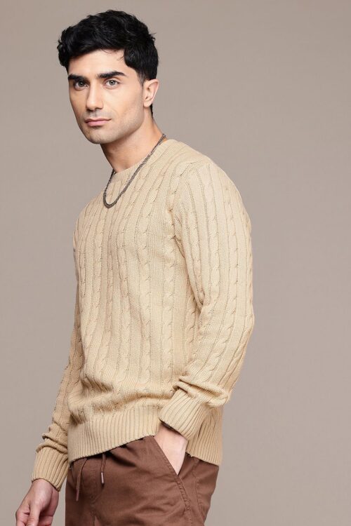 The Lifestyle Co. Men Cable Knit Pullover