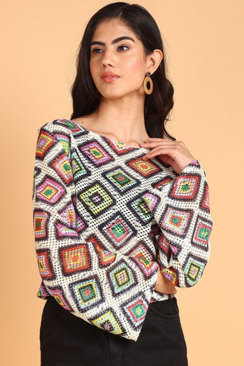 Geometric Crochet Crop Top