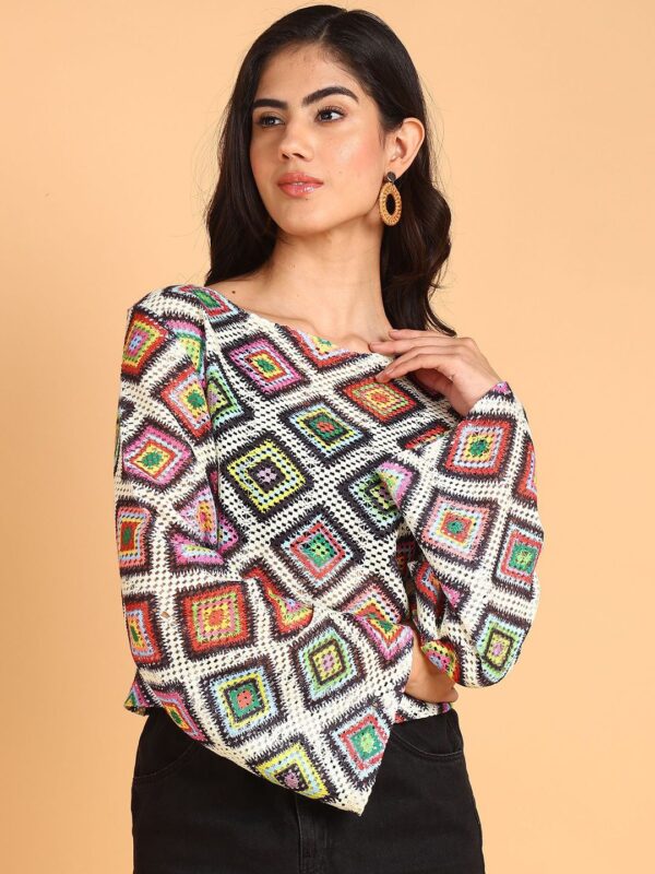 Geometric Crochet Crop Top