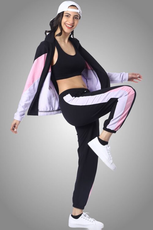 Women Regular Fit Colour-Block Tracksuit