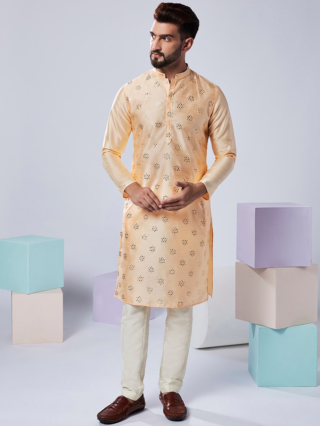 Ethnic Motifs Embellished Regular Kurta with Pyjama