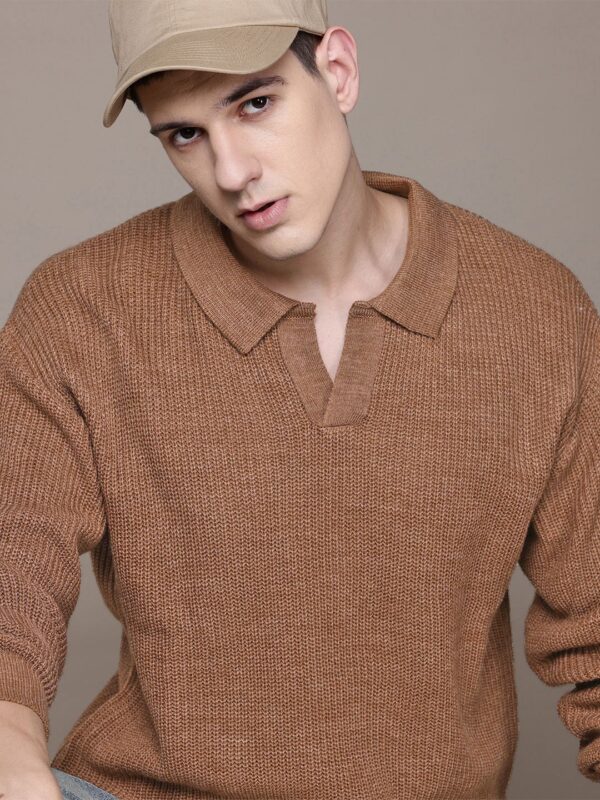 The Lifestyle Co. Polo Collar Ribbed Sweaters