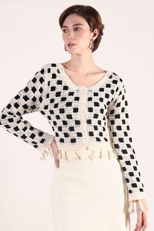 Women Geometric Crochet Top