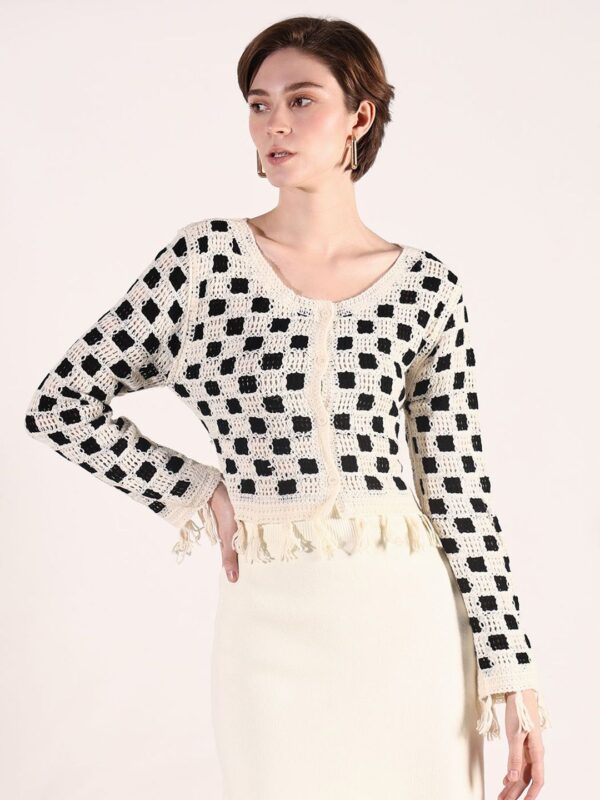 Women Geometric Crochet Top