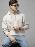 Roadster Men Solid Hooded Sweatshirt