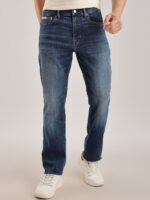 Men Cotton Slim Fit Mid-Rise Light Fade Jeans