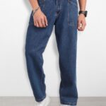 The Life Co. Men Skater Fit Mid-Rise Light Fade Pure Cotton Jeans