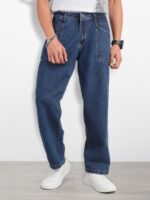 The Life Co. Men Skater Fit Mid-Rise Light Fade Pure Cotton Jeans