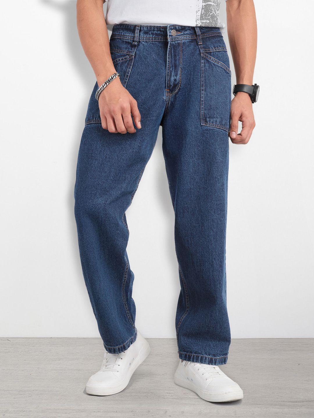 6212a202-0bc2-4dda-8ccd-e78e6aada72e1748241391774-Roadster-Men-Jeans-4081748241391171-1.jpg The Life Co. Men Skater Fit Mid-Rise Light Fade Pure Cotton Jeans - Image 1