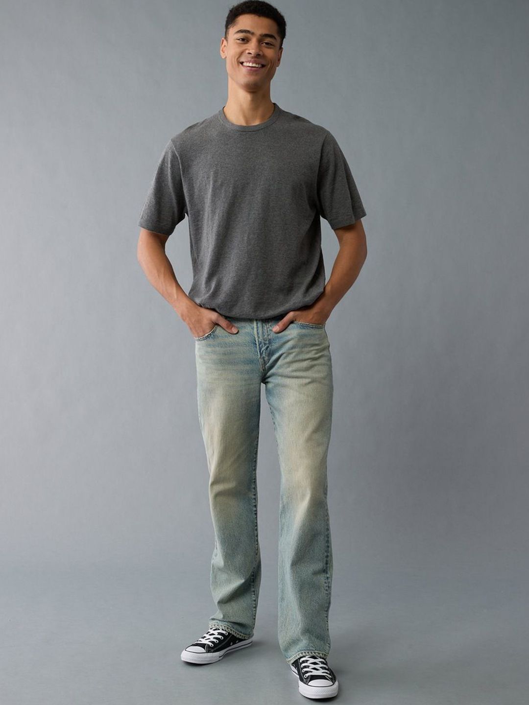 Bm1FN4IS_618ab43493ed4e6c8d892324c0d45215.jpg EasyFlex Men Original Bootcut Mid-Rise Heavy Fade Jeans - Image 1