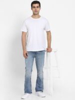Men Bootcut Low Distress Light Fade Jeans - Image 4